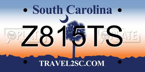 Z815TS South Carolina License Plate