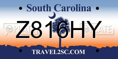 Z816HY South Carolina License Plate