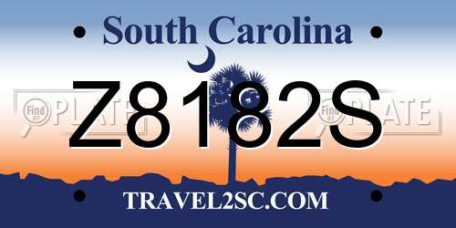 Z8182S South Carolina License Plate