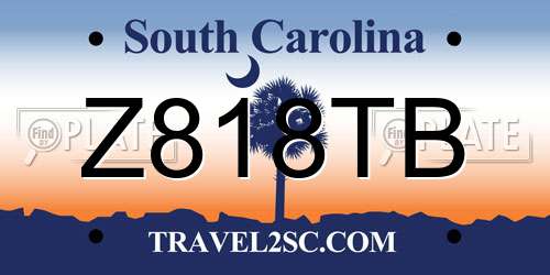 Z818TB South Carolina License Plate
