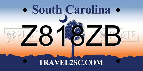 Z818ZB South Carolina License Plate