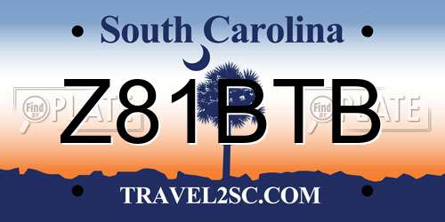 Z81BTB South Carolina License Plate