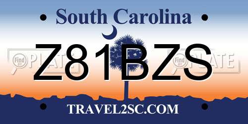 Z81BZS South Carolina License Plate