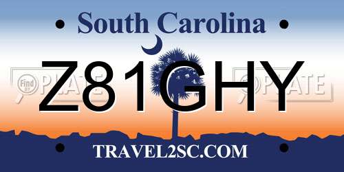 Z81GHY South Carolina License Plate