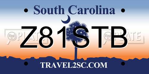 Z81STB South Carolina License Plate