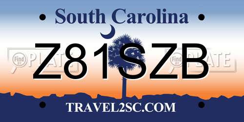 Z81SZB South Carolina License Plate