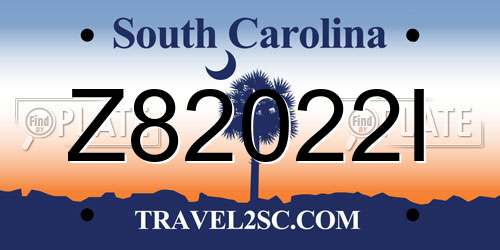 Z82022I South Carolina License Plate