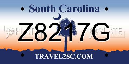 Z8217G South Carolina License Plate