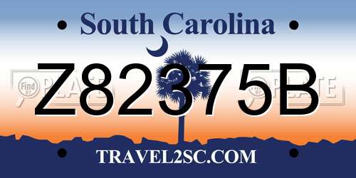 Z82375B South Carolina License Plate
