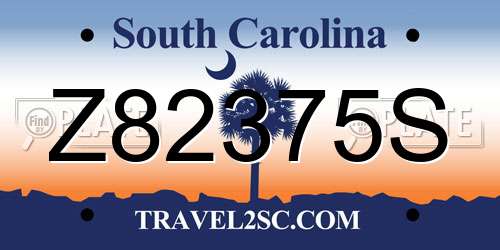Z82375S South Carolina License Plate