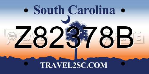 Z82378B South Carolina License Plate