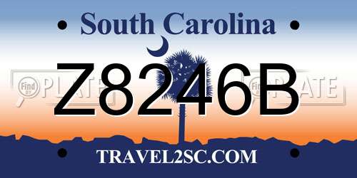 Z8246B South Carolina License Plate