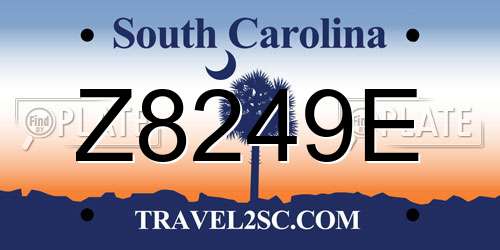 Z8249E South Carolina License Plate