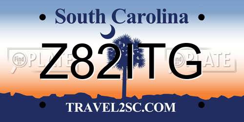 Z82ITG South Carolina License Plate