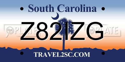 Z82IZG South Carolina License Plate