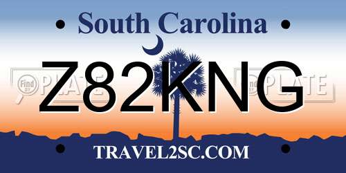 Z82KNG South Carolina License Plate