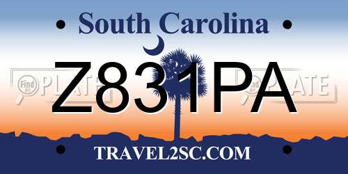 Z831PA South Carolina License Plate