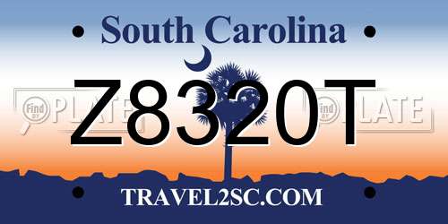 Z8320T South Carolina License Plate