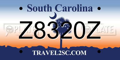 Z8320Z South Carolina License Plate