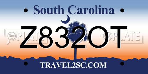 Z832OT South Carolina License Plate