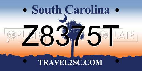 Z8375T South Carolina License Plate
