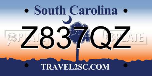 Z837QZ South Carolina License Plate