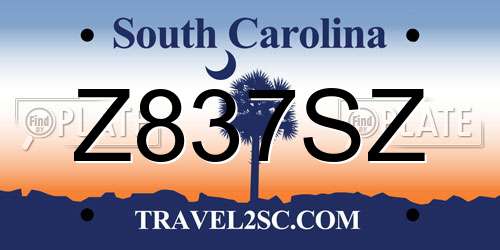 Z837SZ South Carolina License Plate