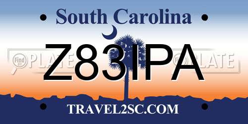 Z83IPA South Carolina License Plate