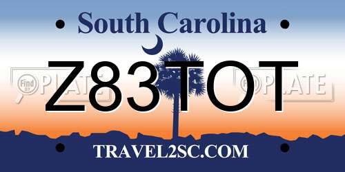 Z83TOT South Carolina License Plate