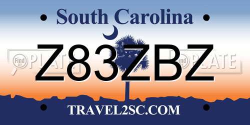 Z83ZBZ South Carolina License Plate