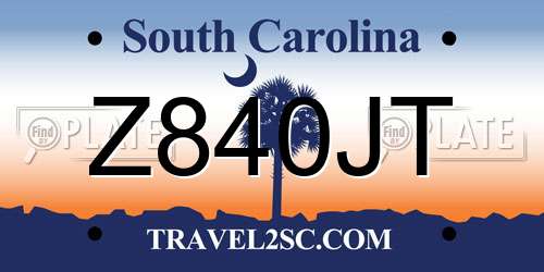 Z840JT South Carolina License Plate