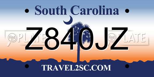Z840JZ South Carolina License Plate