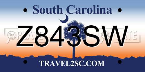 Z843SW South Carolina License Plate