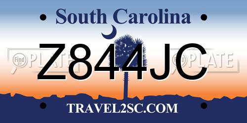 Z844JC South Carolina License Plate