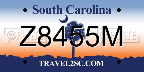 Z8455M South Carolina License Plate