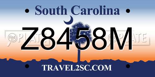 Z8458M South Carolina License Plate