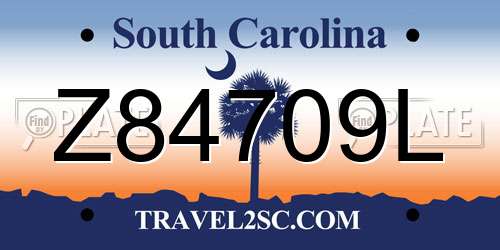 Z84709L South Carolina License Plate