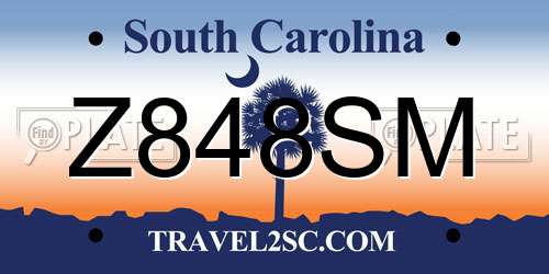 Z848SM South Carolina License Plate
