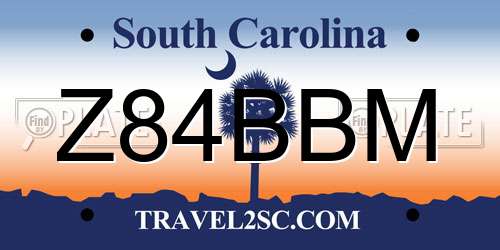 Z84BBM South Carolina License Plate