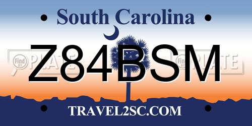 Z84BSM South Carolina License Plate