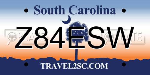 Z84ESW South Carolina License Plate