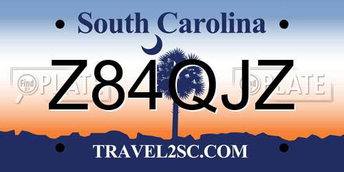 Z84QJZ South Carolina License Plate