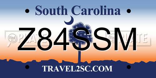 Z84SSM South Carolina License Plate