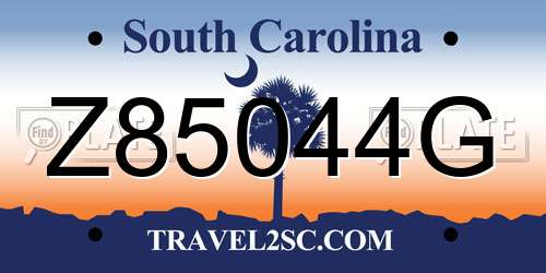 Z85044G South Carolina License Plate