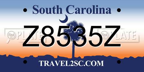 Z8535Z South Carolina License Plate
