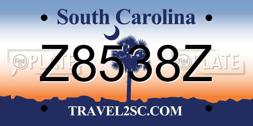Z8538Z South Carolina License Plate
