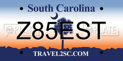 Z85EST South Carolina License Plate