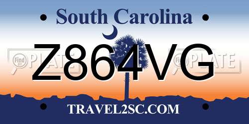 Z864VG South Carolina License Plate