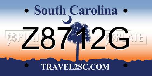 Z8712G South Carolina License Plate