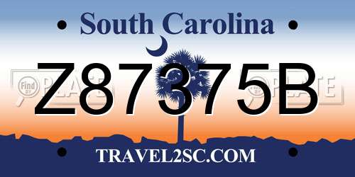 Z87375B South Carolina License Plate